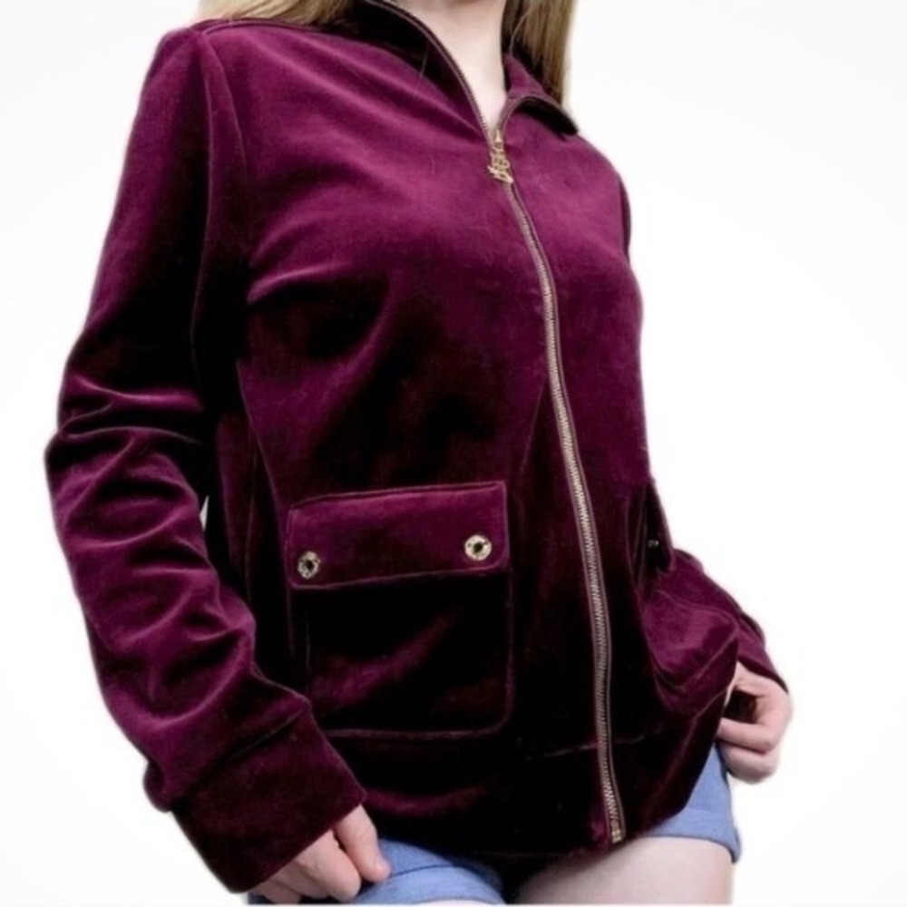 🚨 Final Sale🚨 Lauren Ralph Lauren Burgundy Track Jacket Zipper Pockets M